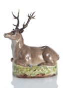 A DEER SHAPED TUREEN AND COVER