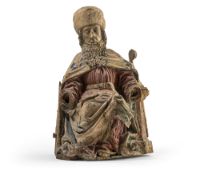 A SAINT ENTHRONED - PROBABLY ST. JAMES