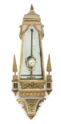 A VERY RARE FRENCH LOUIS XVI CARVED PAINTED AND GILT AUTOMATON TIMEPIECE WITH ASCENDING MONGOLFIERE