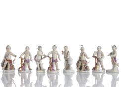 EIGHT FIGURES OF THE SERIES OF THE SEVEN LIBERAL ARTS AS PUTTI