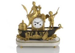 A FINE PATINATED GILTBRONZE AND MARBLE 