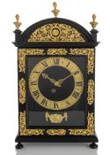 AN EARLY FRENCH BRONZE MOUNTED EBONIZED WOOD PENDULE RELIGIEUSE