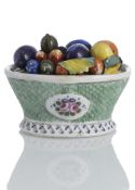 A SMALL FRUIT BOWL AND COVER