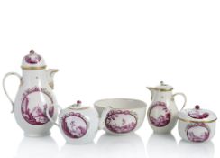 COFFEEPOT TEAPOT MILKPOT SUGAR BOWL AND BISCUIT BOWL