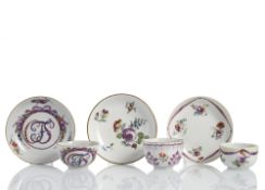 THREE CUPS AND SAUCERS