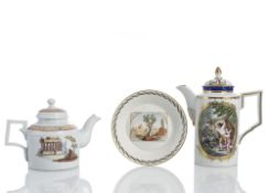COFFEEPOT, TEAPOT AND SAUCER