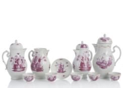 FOUR COFFEEPOTS, FIVE CUPS AND A SAUCER