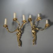 A PAIR OF LOUIS XV STYLE WALL LIGHTS