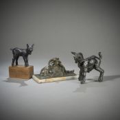 THREE ANIMAL BRONZES