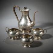 COFFEEPOT, TWO SUGAR BOWLS AND A MILKPOT