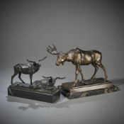 TWO ANIMAL FIGURES - ELKS