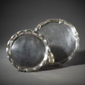 TWO GERMAN SILVER TRAYS