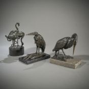 THREE BRONZE BIRDS