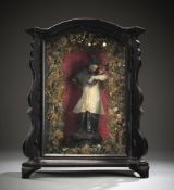 A DISPLAY CASE WITH ST. JOHN OF NEPOMUK