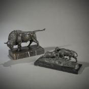 TWO ANIMAL BRONZE FIGURES
