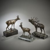 THREE ANIMAL BRONZES