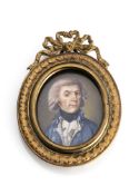 PORTRAIT MINIATURE OF A GENTLEMAN IN A BLUE COAT