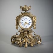 A FRENCH LOUIS XV STYLE BRONZE PENDULE