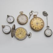 A MIXED LOT OF THREE LADIES' POCKET WATCHES AND THREE GENTLMENS' WATCHES