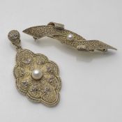 THEODOR FAHRNER BROOCH AND PENDANT