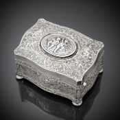 A SILVER SINGING BIRD BOX