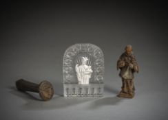Glass intaglio, miniature figure and seal
