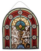 THREE PAINTED LEAD GLASS WINDOWS