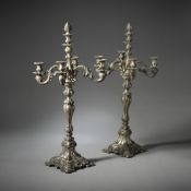 A PAIR OF FIFE LIGHT CANDELABRA