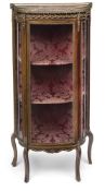 A FRENCH BRASS MOUNTED MAHOGANY DISLPLAY VITRINE