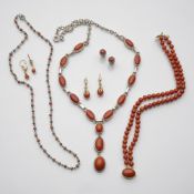 A MIXED LOT OF CORAL JEWELLERY