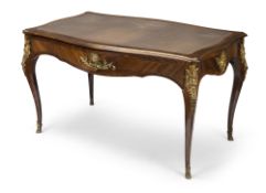 A LOUIS XV STYLE ORMOLU MOUNTED KINGWOOD BUREAU PLAT