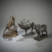 THREE ANIMAL BRONZES