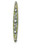 ART NOUVEAU BROOCH WITH WINDOW ENAMEL