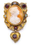 Magnificent Neo Renaissance brooch with flora
