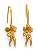 PAIR OF ANTIQUE EARRINGS WITH EROTES