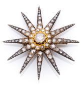 Magnificent Belle Époque star brooch