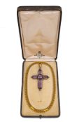 A HISTORICAL CORSS PENDANT WITH GOLD NECKLACE