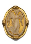 Neoclassical brooch with flora