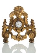 A REGENCE POLYCHROME CARVED WOOD POCKET WATCH STAND