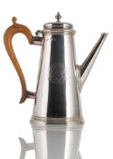 A GEORGE II SILVER COFFEE POT