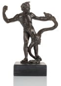 A FINE SOUTH GERMAN BRONZE STATUETTE OF SATRYR DEFEATING A DRAGON
