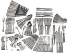 A NOUMEROUS ENGLISH REGENCY STYLE SILVER CUTLERY