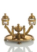 A FRENCH EMPIRE ORMOLU INKSTAND