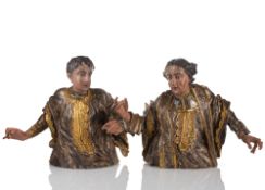 A PAIR OF BUSTS OF TWO CLERGYMEN