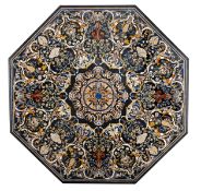 A LARGE OCTAGONAL PIETRA DURA TABLE TOP AFTER A LIGOZZI DESIGN