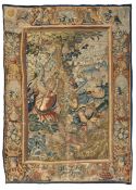 A FLEMISH TAPESTRY WITH HUNTING SCENES