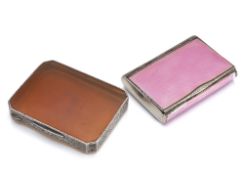 TWO SILVER SNUFF BOXES