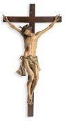 A GOOD UPPER DANUBIAN POLYCHROME CRUCIFIED CHRIST