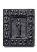 AN IMPORTANT BYZANTINE BRONZE PLAQUE OF THE VIRGIN HAGIOSORITISSA