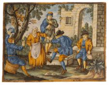 AN ITALIAN MAIOLICA PLAQUE